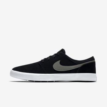 Nike SB Solarsoft Portmore II - Férfi Utcai Cipő - Fekete/Fehér/Sötét Szürke